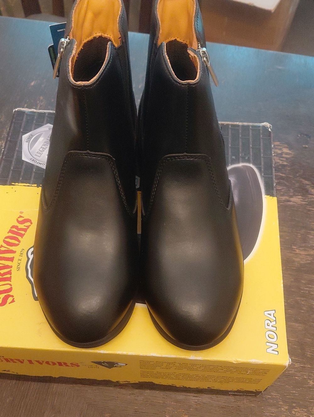 Zip-Entry Black Ankle Sterl Toe Boots Herman Survivors